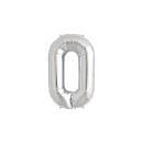 Folienballon luftgefüllt Zahl 0 silber